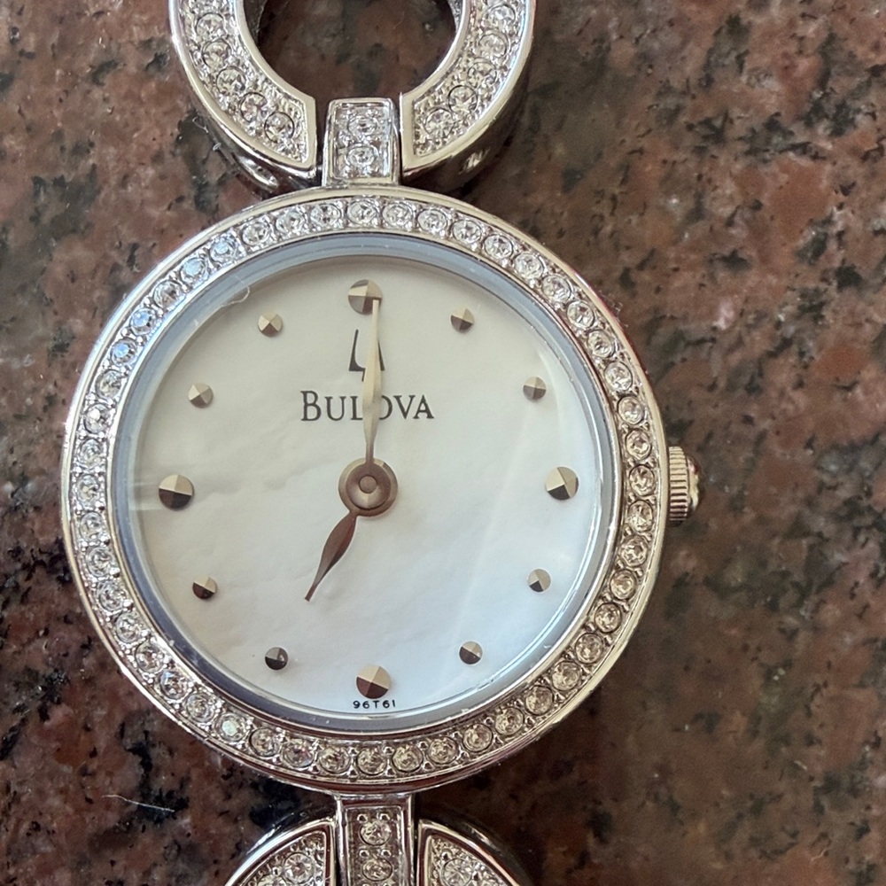 Bulova Silver Circular Link Watch